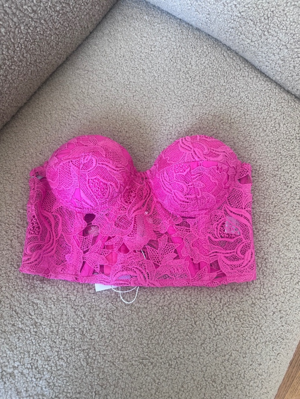 NWT Lovers + Friends Hot Pink Lace Bustier Corset Top